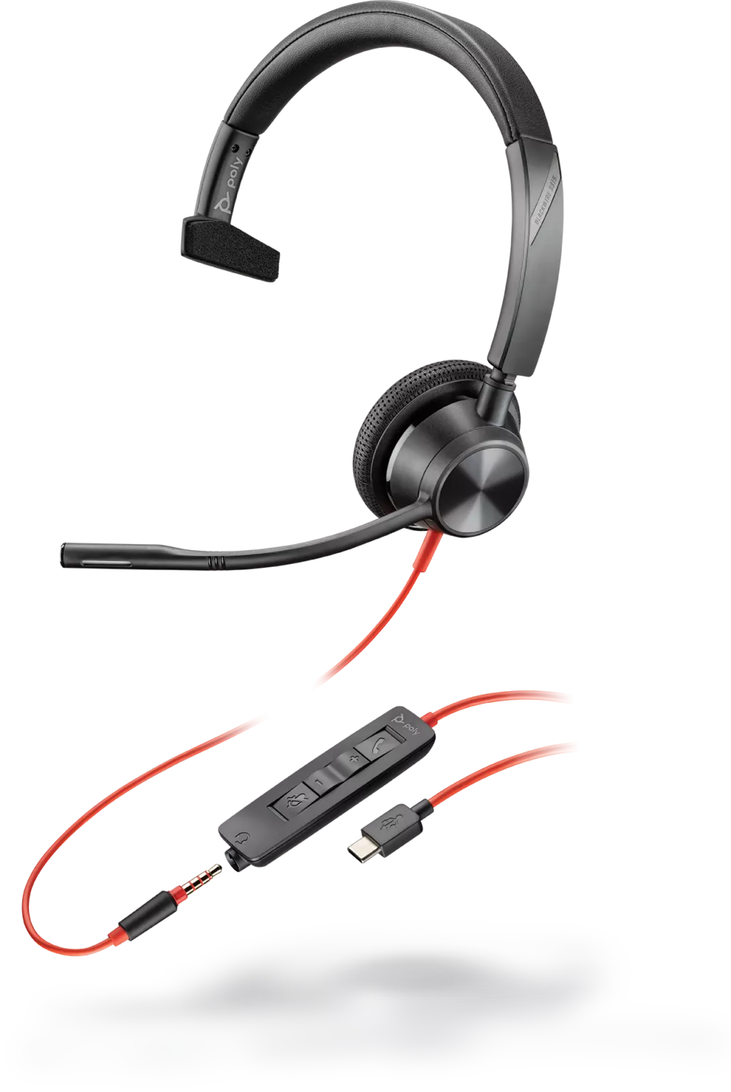 Plantronics Blackwire 3315 - Cuffia Cablata Mono Con Microfono - USB-A E Jack 3,5 Mm - Certificata Microsoft Teams - 4
